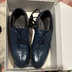 TomboyX Deep Blue Leather Derbys
